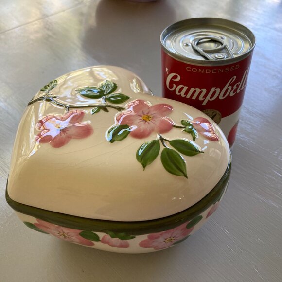 Desert Rose Franciscan Hand Painted Heart with Lid LIMITED RARE PEICE Vintage - Picture 4 of 9